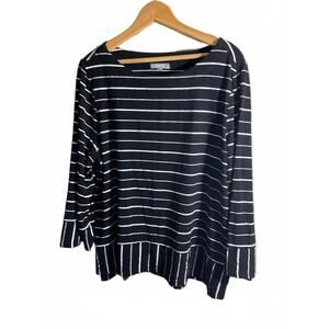 Habitat Black and White Striped Long Sleeve Top XL